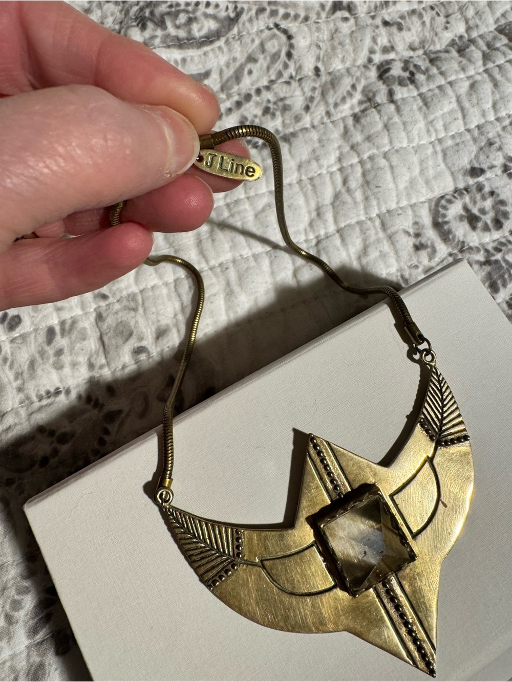 J. Line Gold-Tone Statement Pendant Necklace